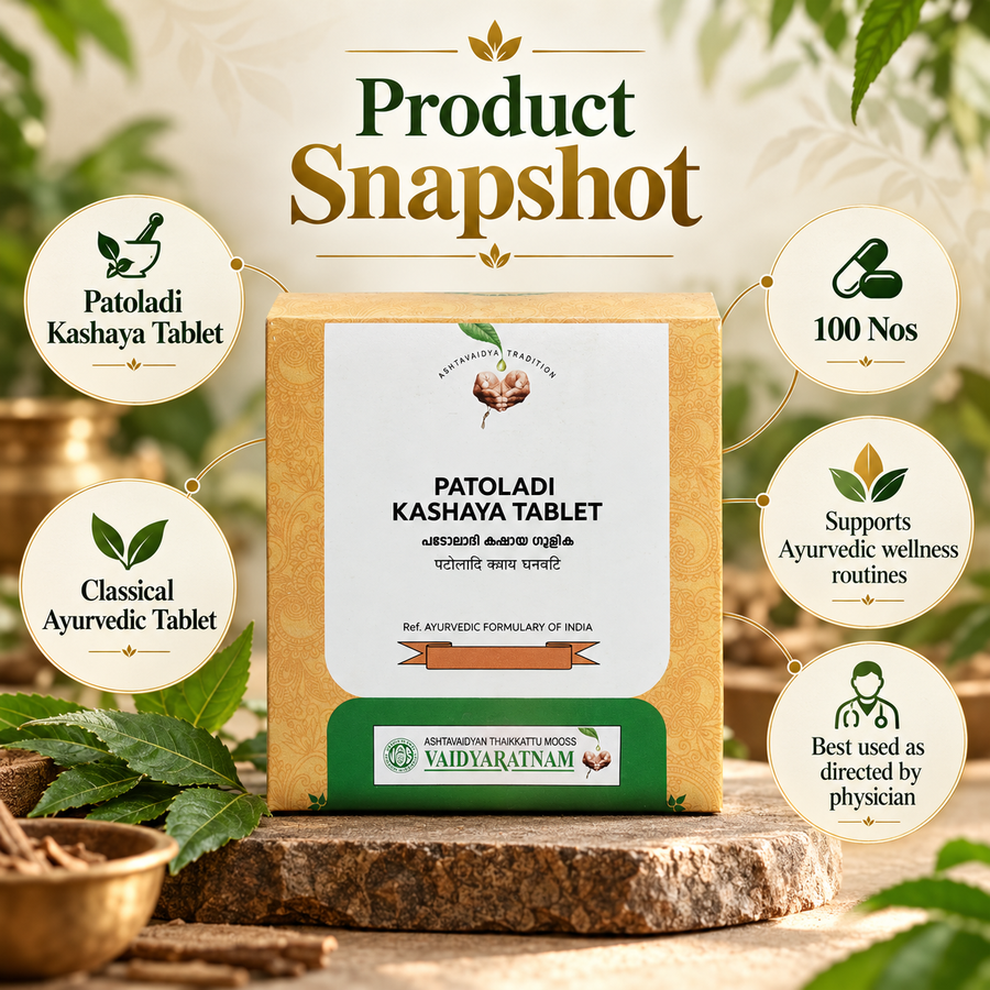 Patoladi Kashaya Gulika Tablet – 100 Nos | Vaidyaratnam