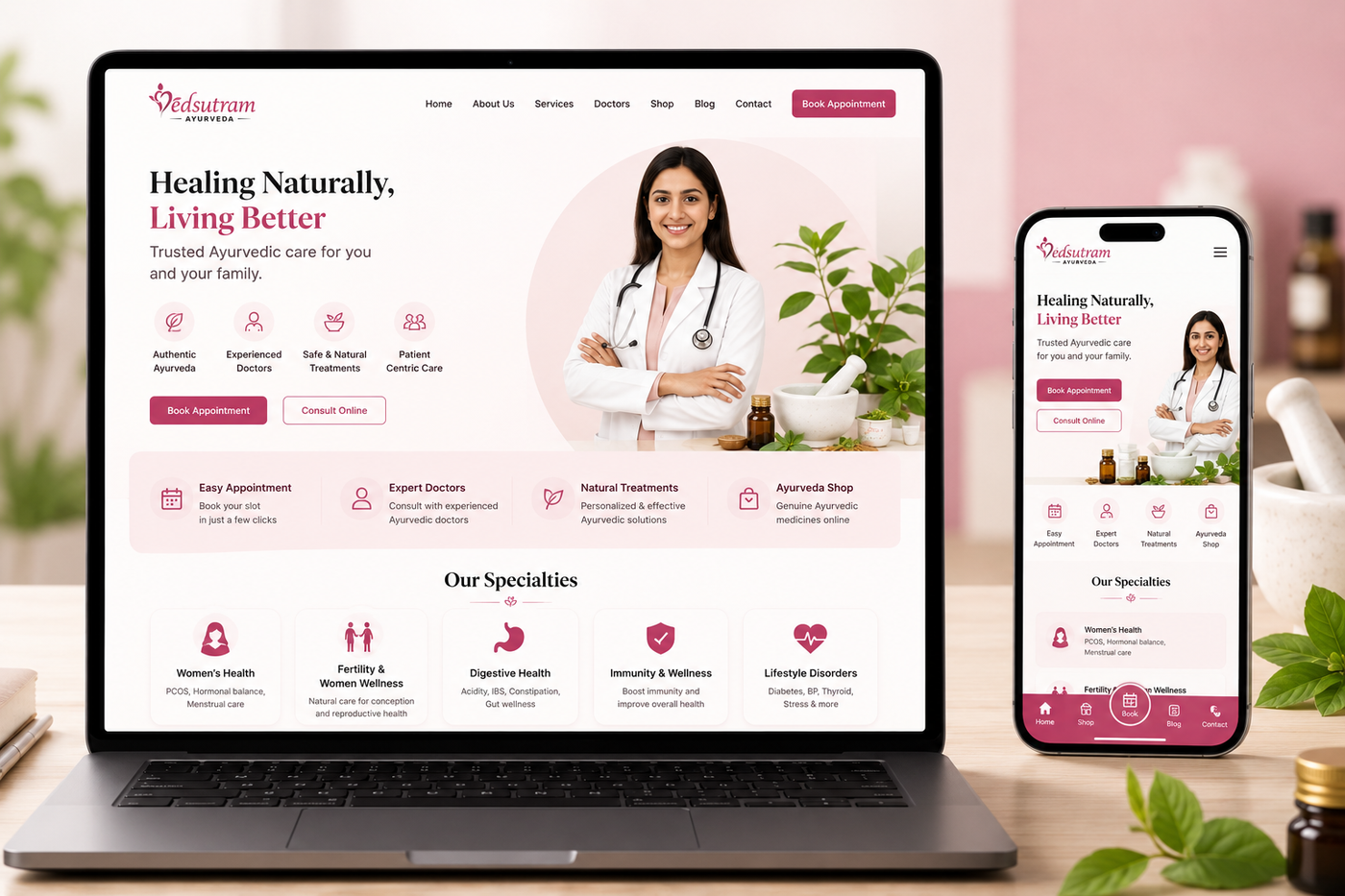 Professional Ayurveda clinic website